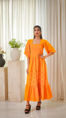 MSP 303 - Yellow Cotton Chicken Kaari Frock