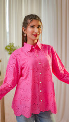 MSP 205 - Bottom-Down Pink Chicken Kari Shirt