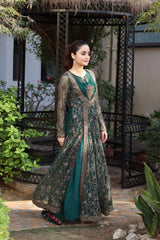 3 Piece NF-3007 Bottle Green Net Stitched Shirt