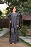 3 Piece NF-5872 Dark Grey Silk 2ps Stitched Suit