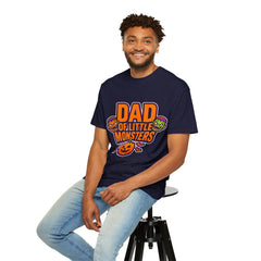 Dad of Little Monsters T-Shirt — Halloween Dad Tee with Pumpkin & Monster Faces