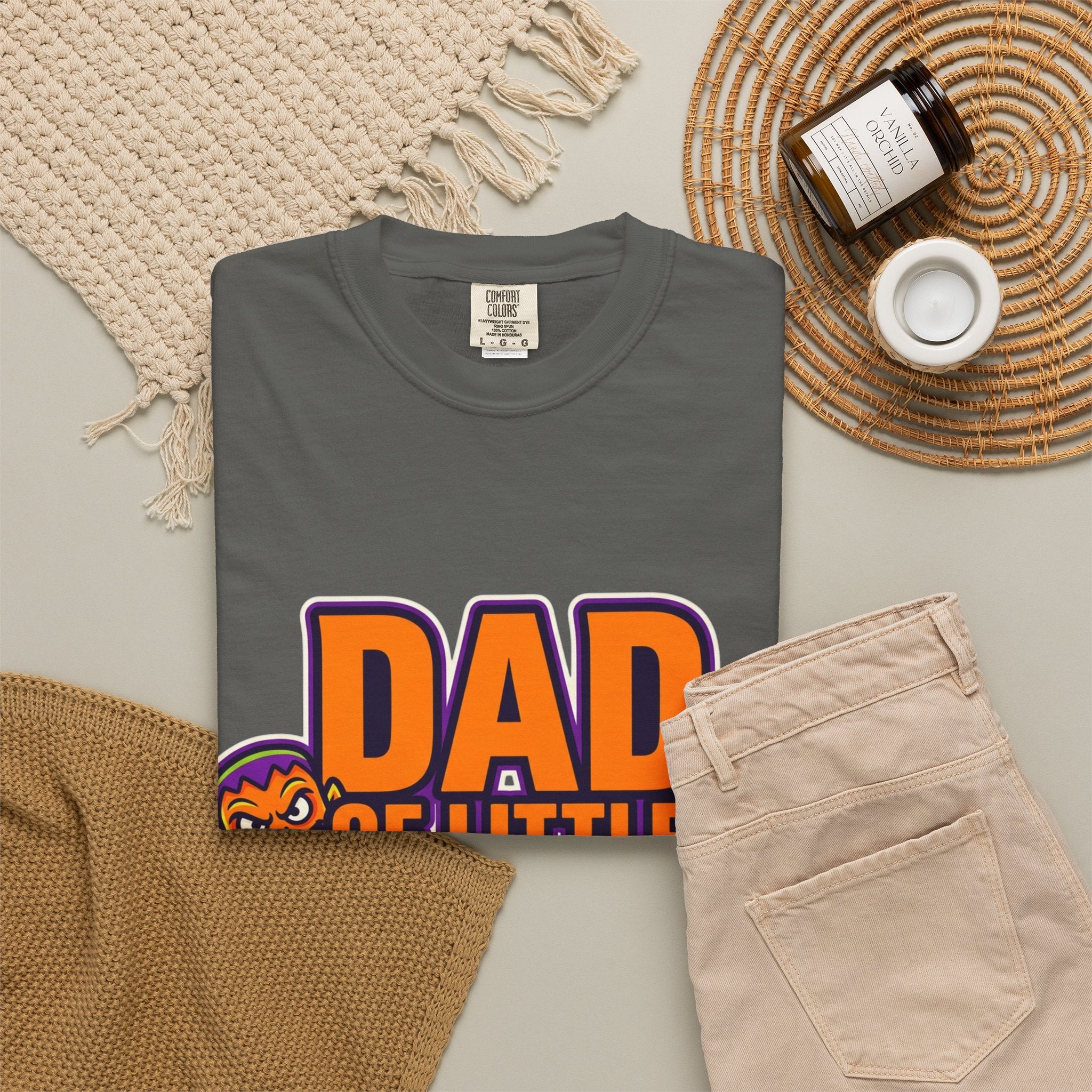 Dad of Little Monsters T-Shirt — Halloween Dad Tee with Pumpkin & Monster Faces