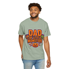 Dad of Little Monsters T-Shirt — Halloween Dad Tee with Pumpkin & Monster Faces