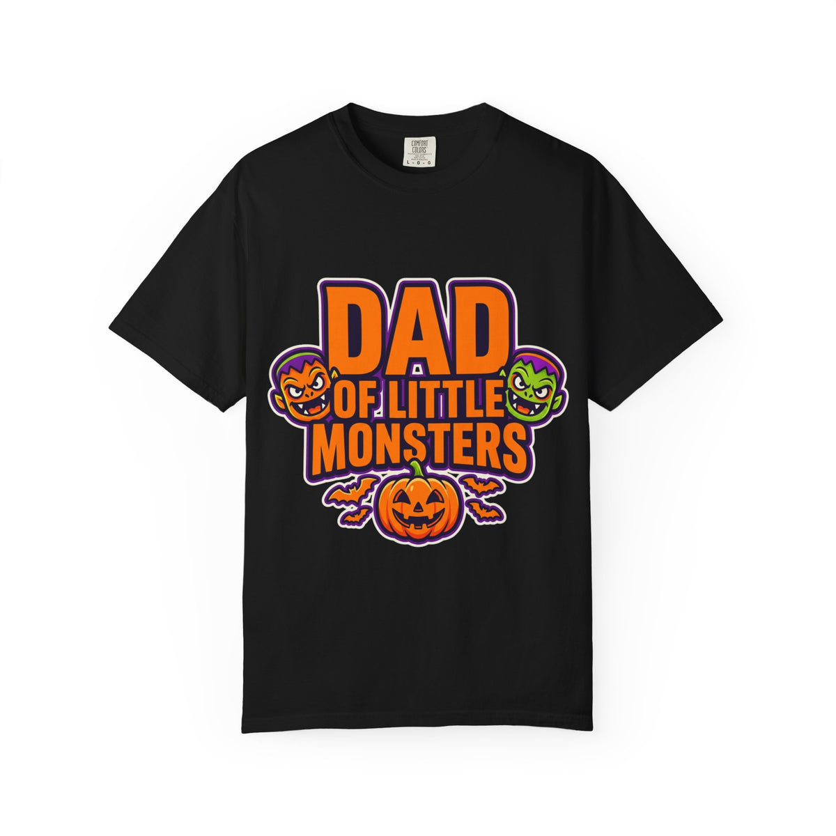Dad of Little Monsters T-Shirt — Halloween Dad Tee with Pumpkin & Monster Faces