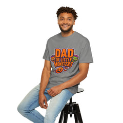 Dad of Little Monsters T-Shirt — Halloween Dad Tee with Pumpkin & Monster Faces