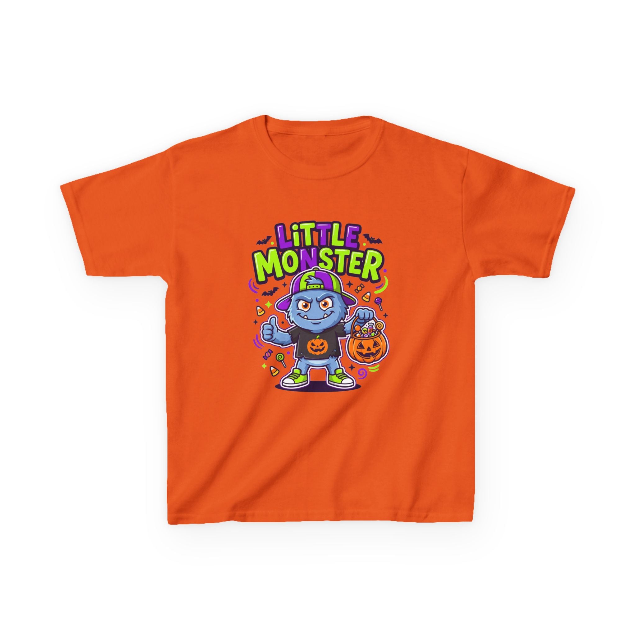 Youth - Kids Tee — 'Little Monster' Halloween Cartoon Shirt
