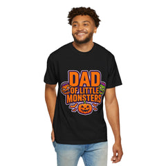 Dad of Little Monsters T-Shirt — Halloween Dad Tee with Pumpkin & Monster Faces