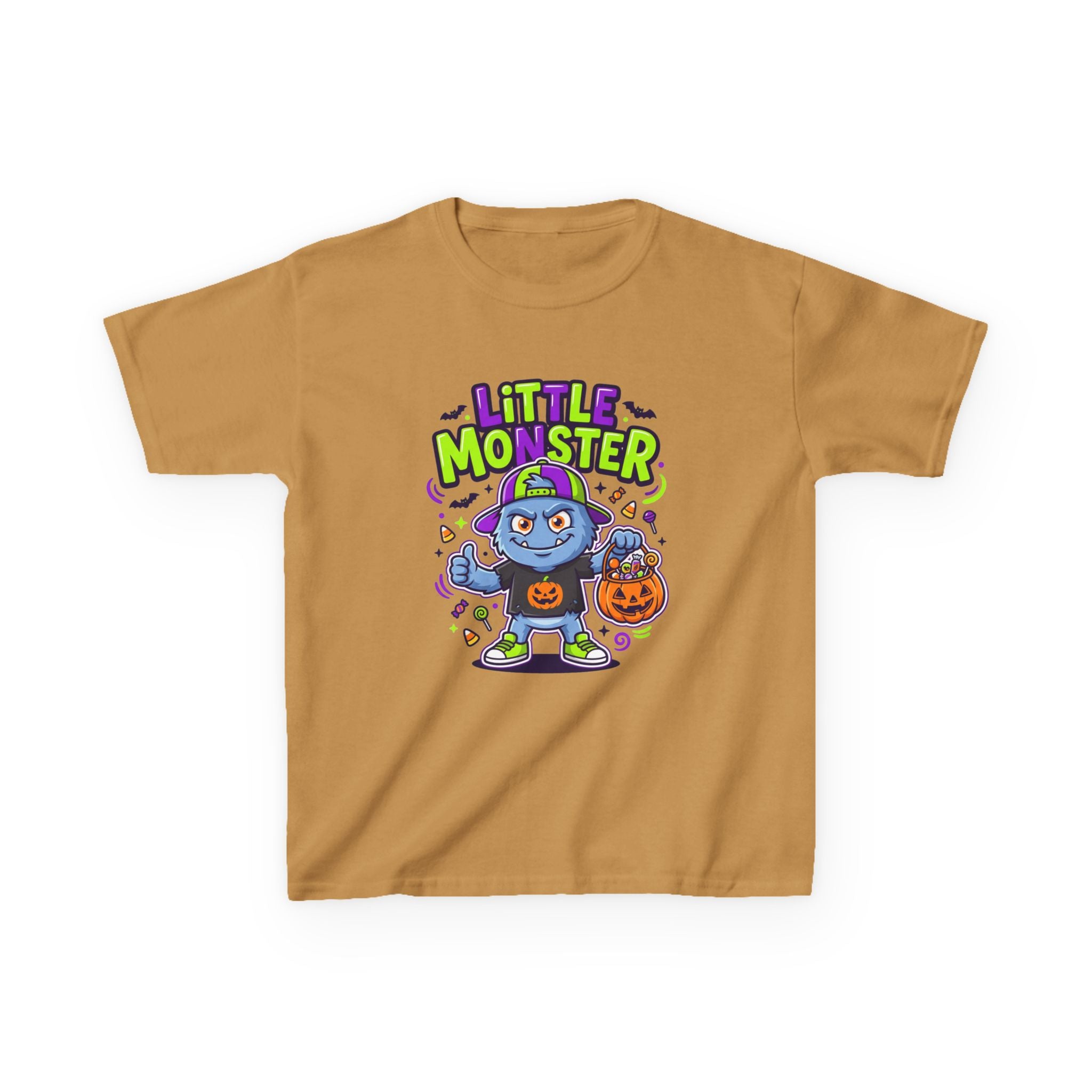 Youth - Kids Tee — 'Little Monster' Halloween Cartoon Shirt