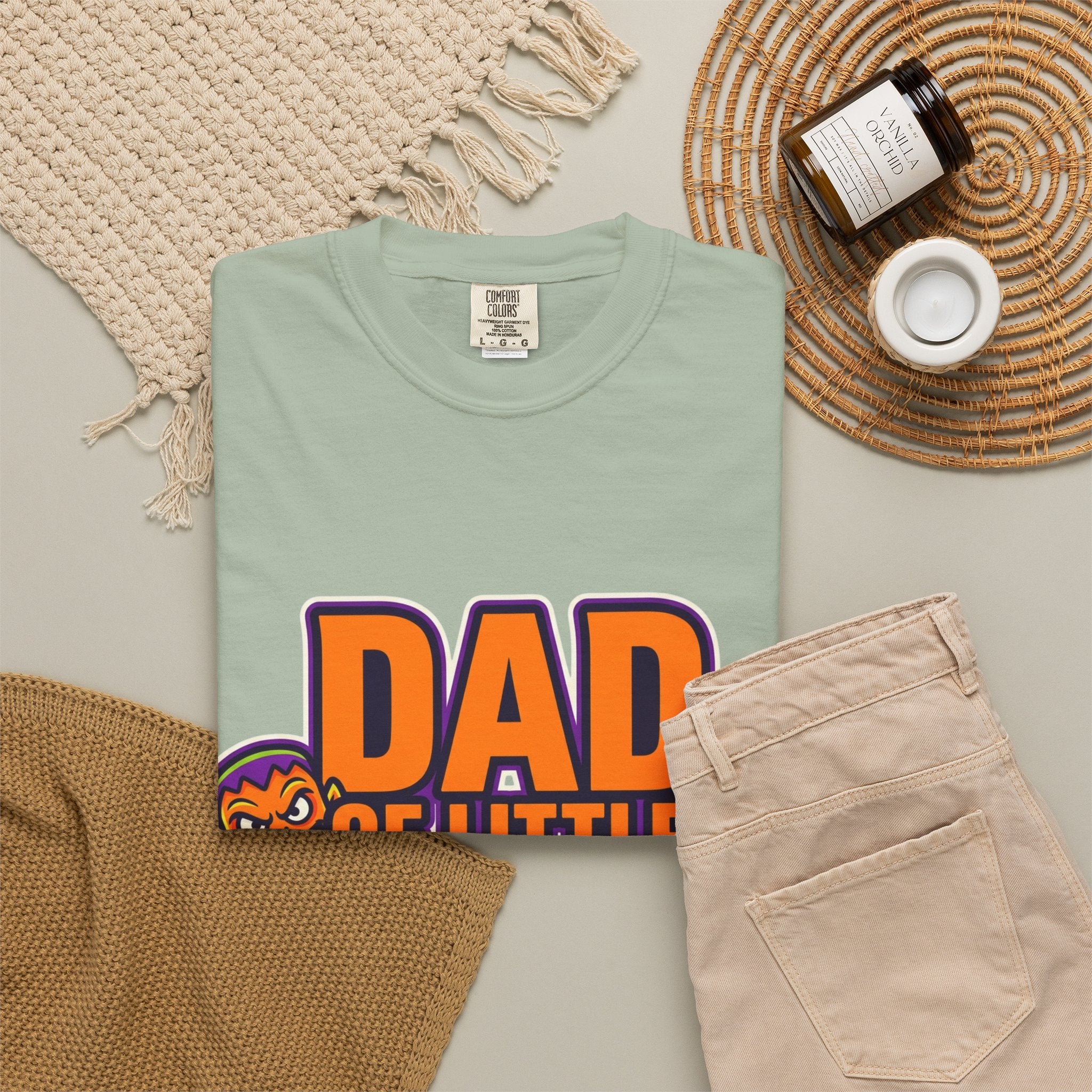 Dad of Little Monsters T-Shirt — Halloween Dad Tee with Pumpkin & Monster Faces