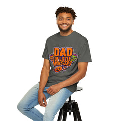 Dad of Little Monsters T-Shirt — Halloween Dad Tee with Pumpkin & Monster Faces