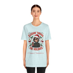 Sleighin' Through the Holidays Tee — Christmas Coffee Graphic Tee