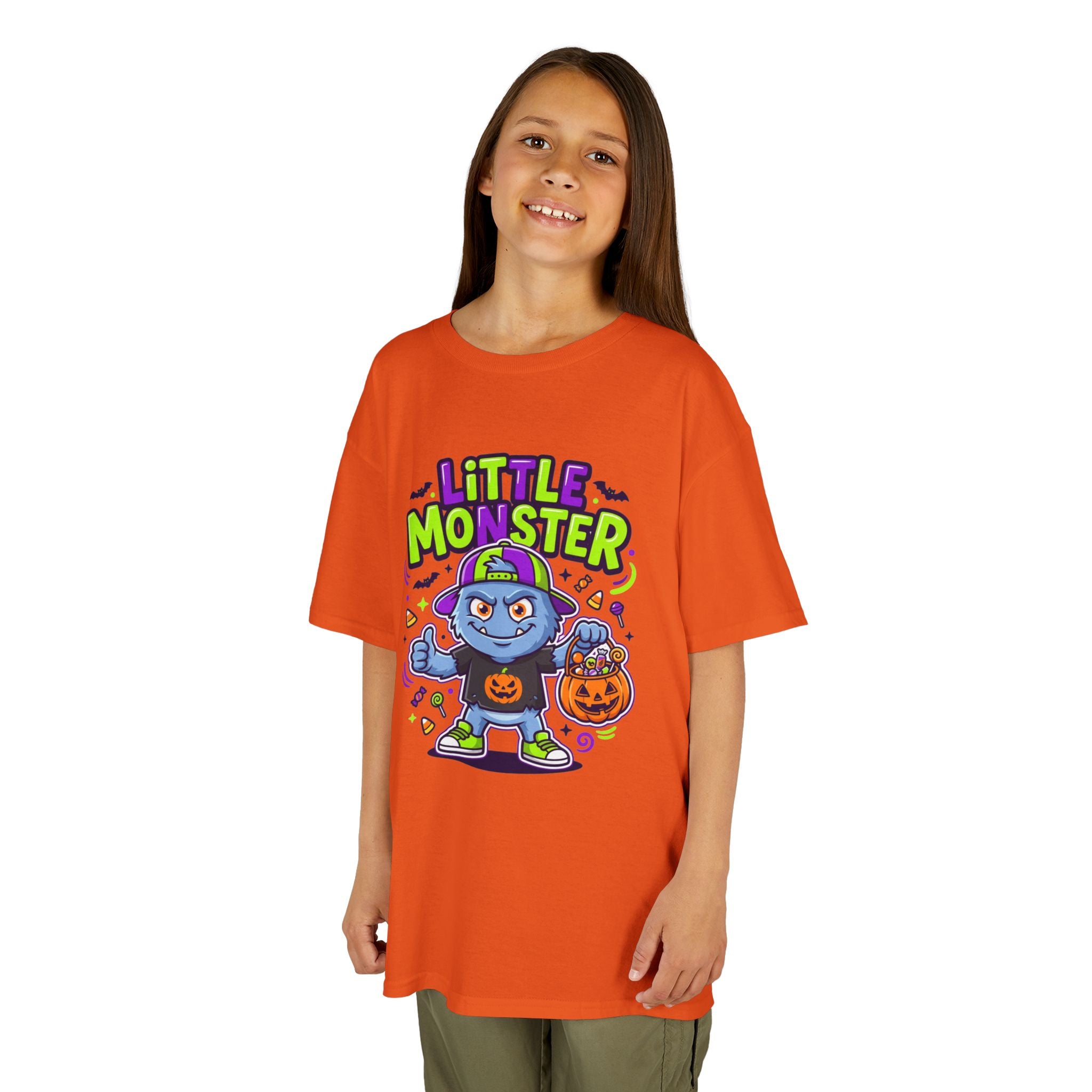Youth - Kids Tee — 'Little Monster' Halloween Cartoon Shirt