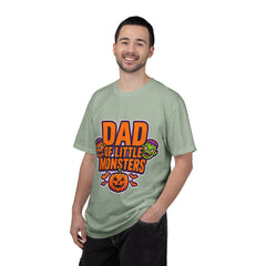 Dad of Little Monsters T-Shirt — Halloween Dad Tee with Pumpkin & Monster Faces