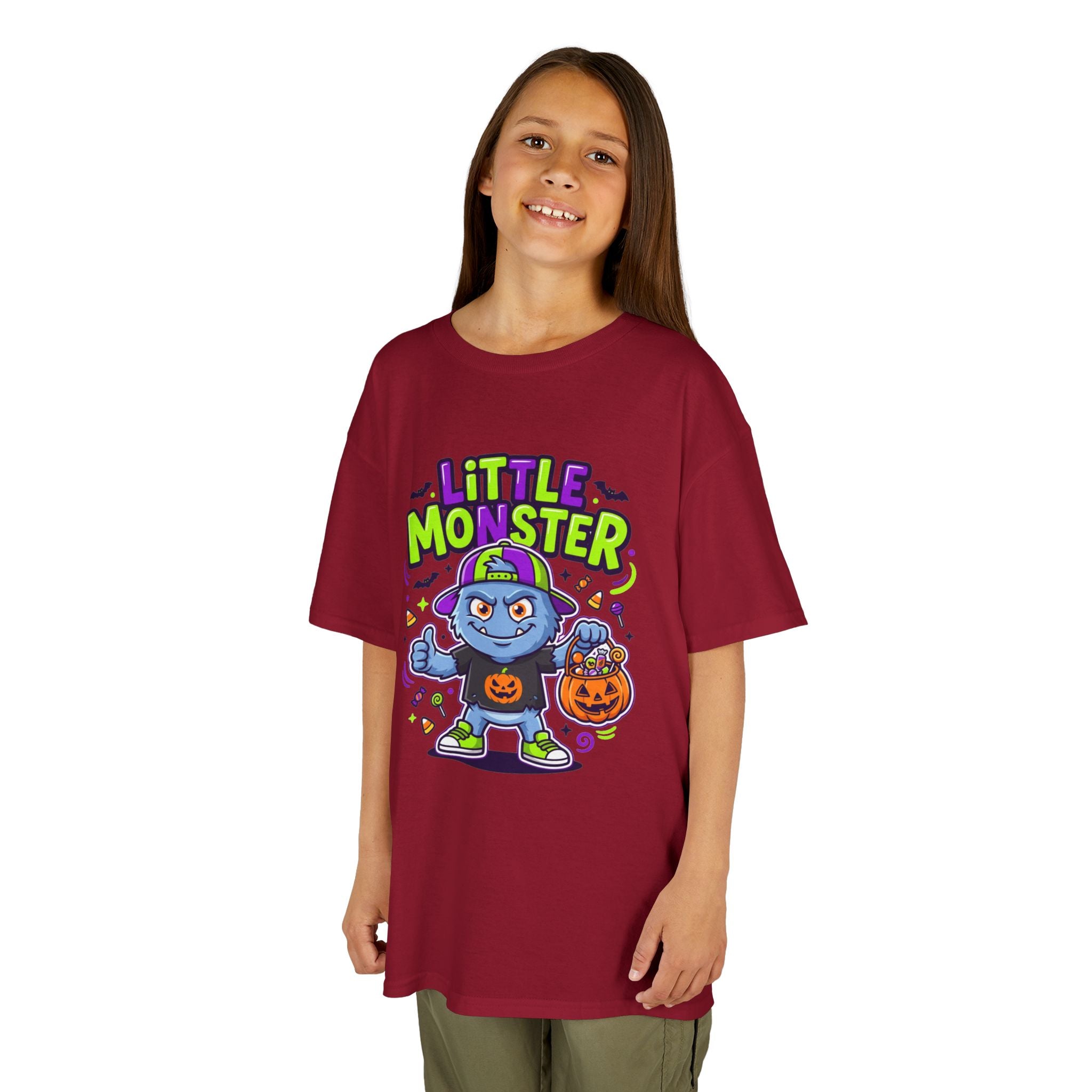 Youth - Kids Tee — 'Little Monster' Halloween Cartoon Shirt