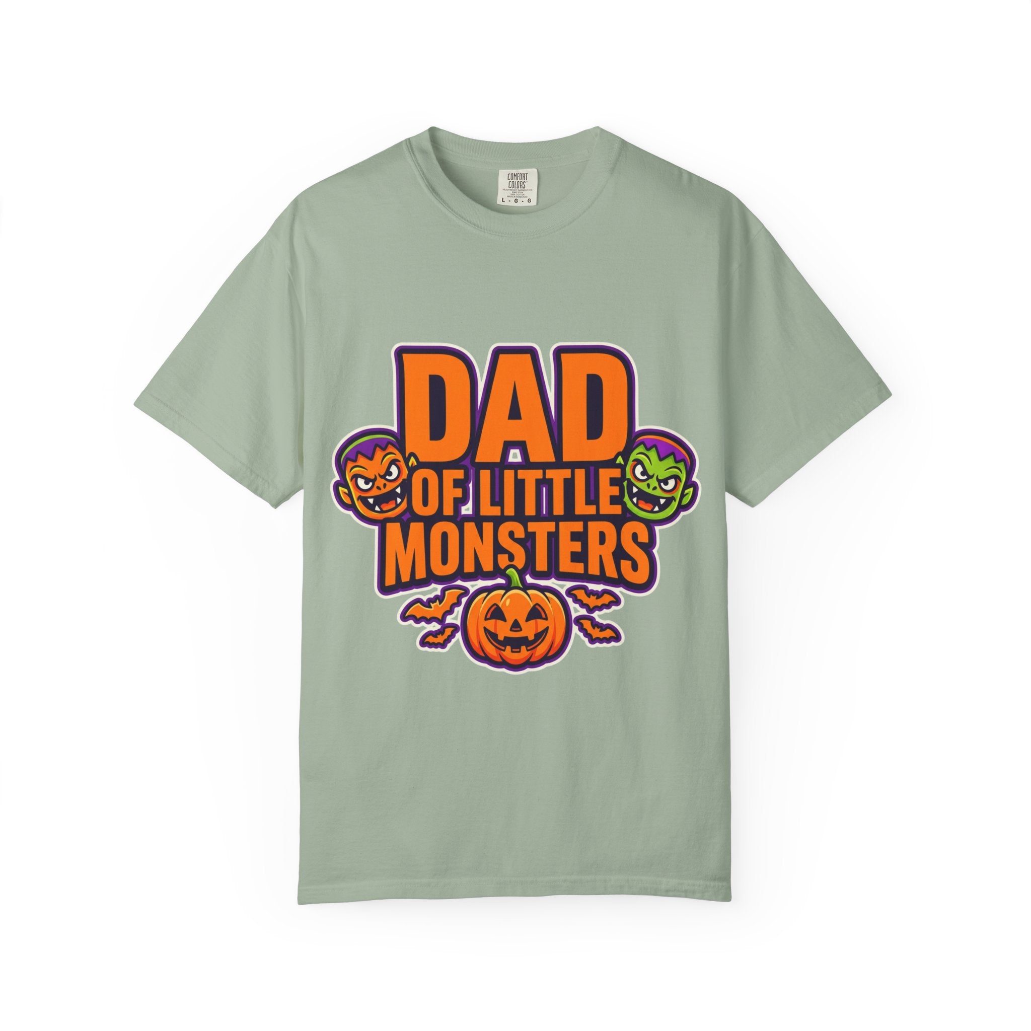 Dad of Little Monsters T-Shirt — Halloween Dad Tee with Pumpkin & Monster Faces