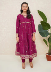 3 Piece Embroidered Organza Suit