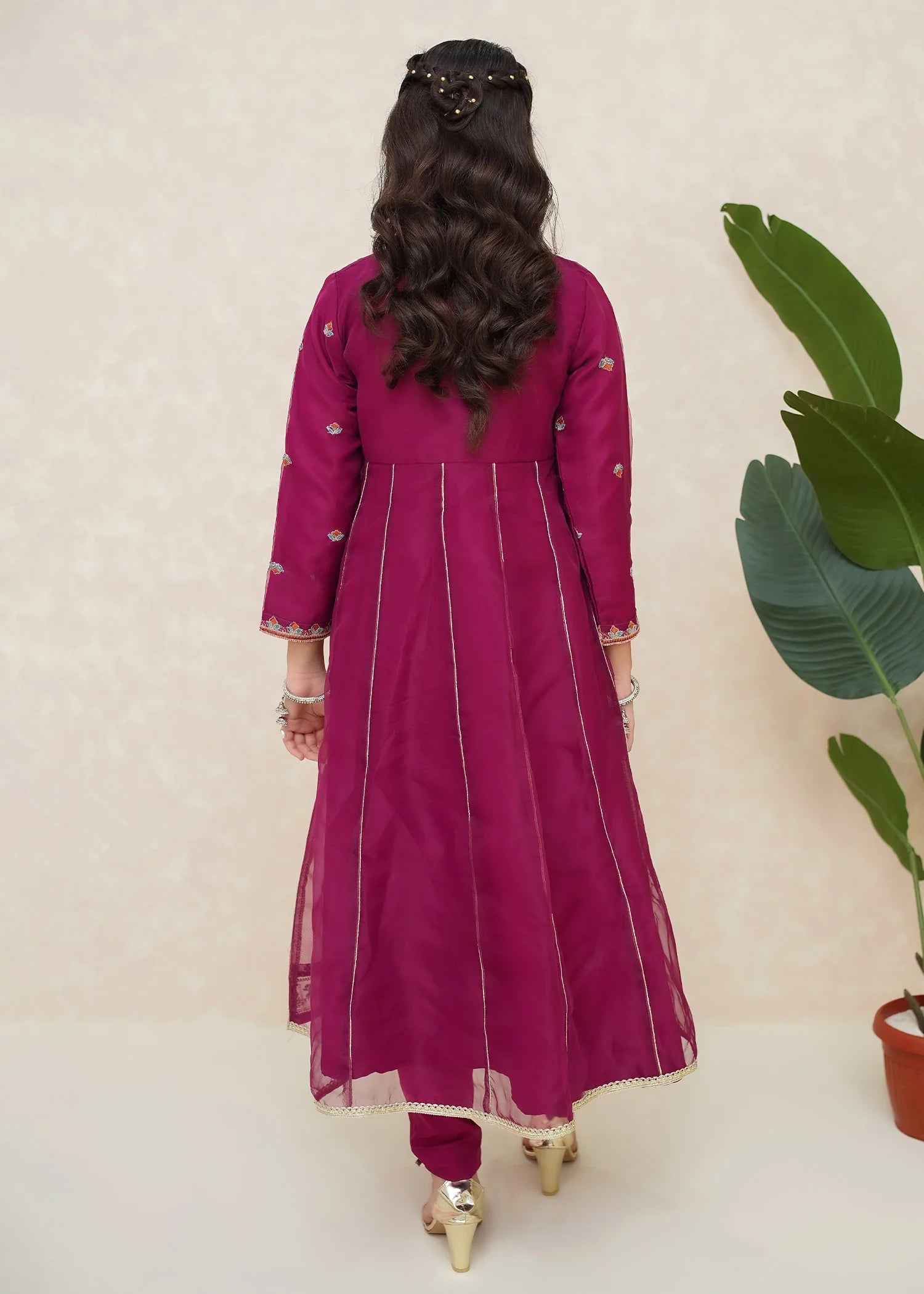 3 Piece Embroidered Organza Suit