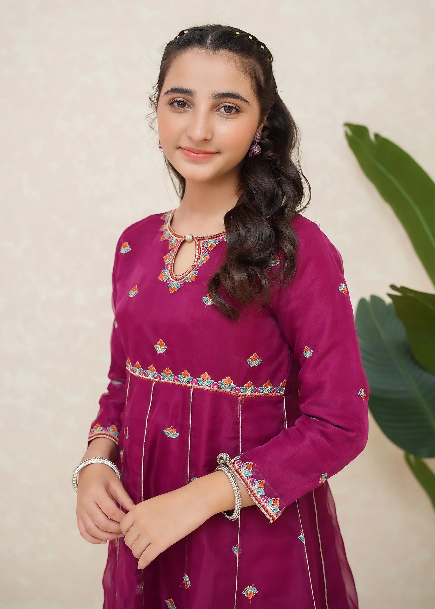 3 Piece Embroidered Organza Suit