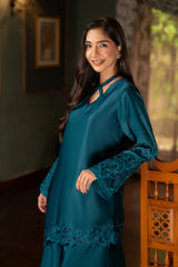 NF-6758 Teal Green Silk Stitched 2pc