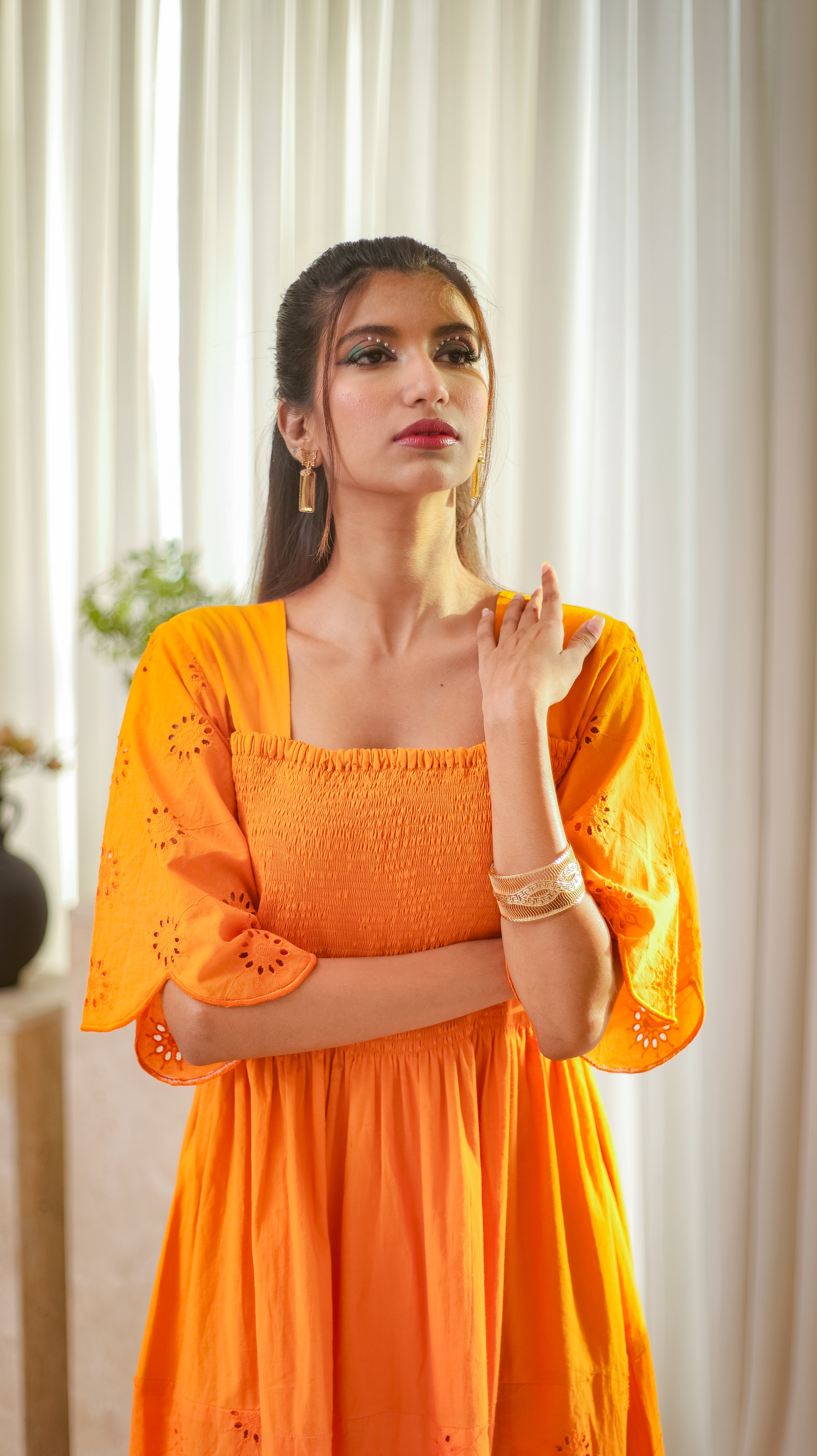 MSP 303 - Yellow Cotton Chicken Kaari Frock