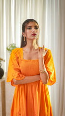 MSP 303 - Yellow Cotton Chicken Kaari Frock