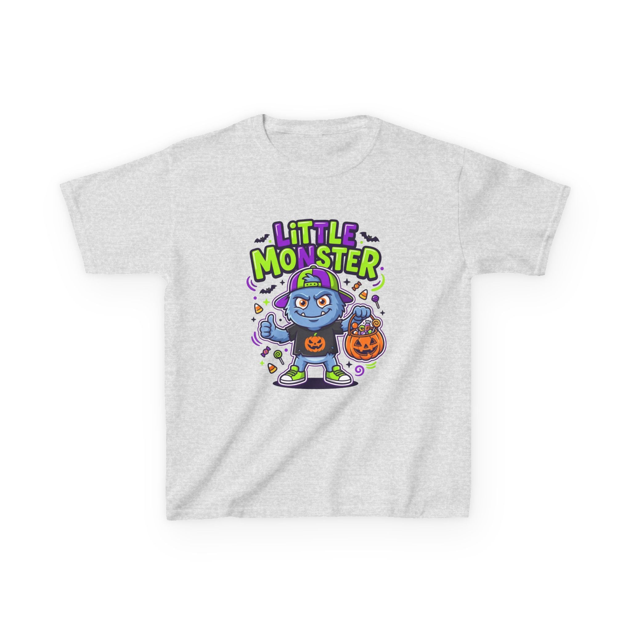 Youth - Kids Tee — 'Little Monster' Halloween Cartoon Shirt