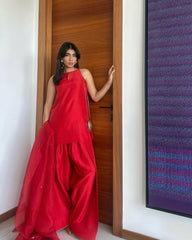 Farshi Set With Short Shirt