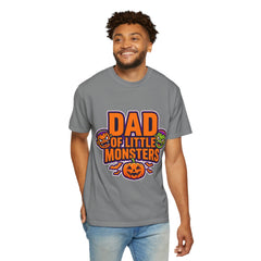 Dad of Little Monsters T-Shirt — Halloween Dad Tee with Pumpkin & Monster Faces
