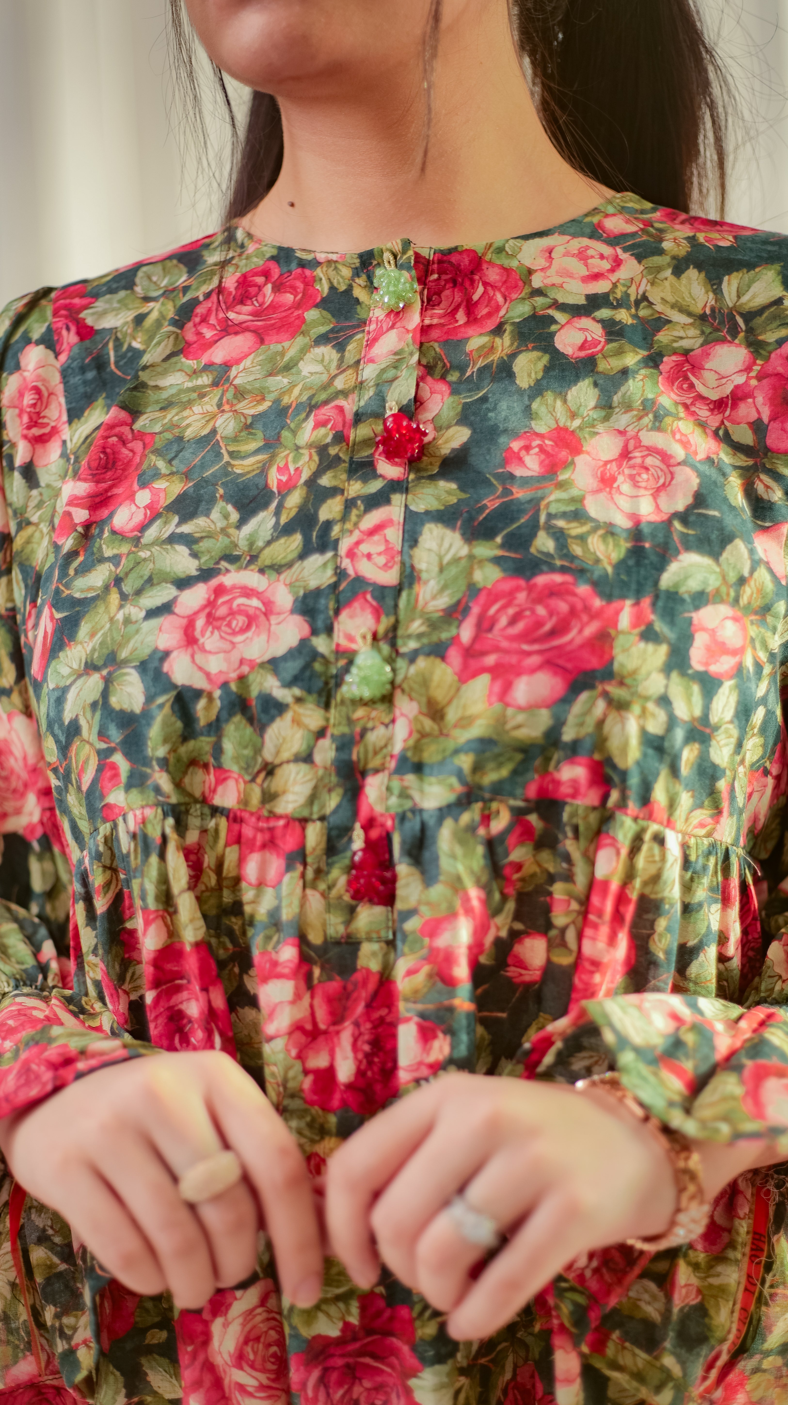 MSP 201 - Red And Green Kurti