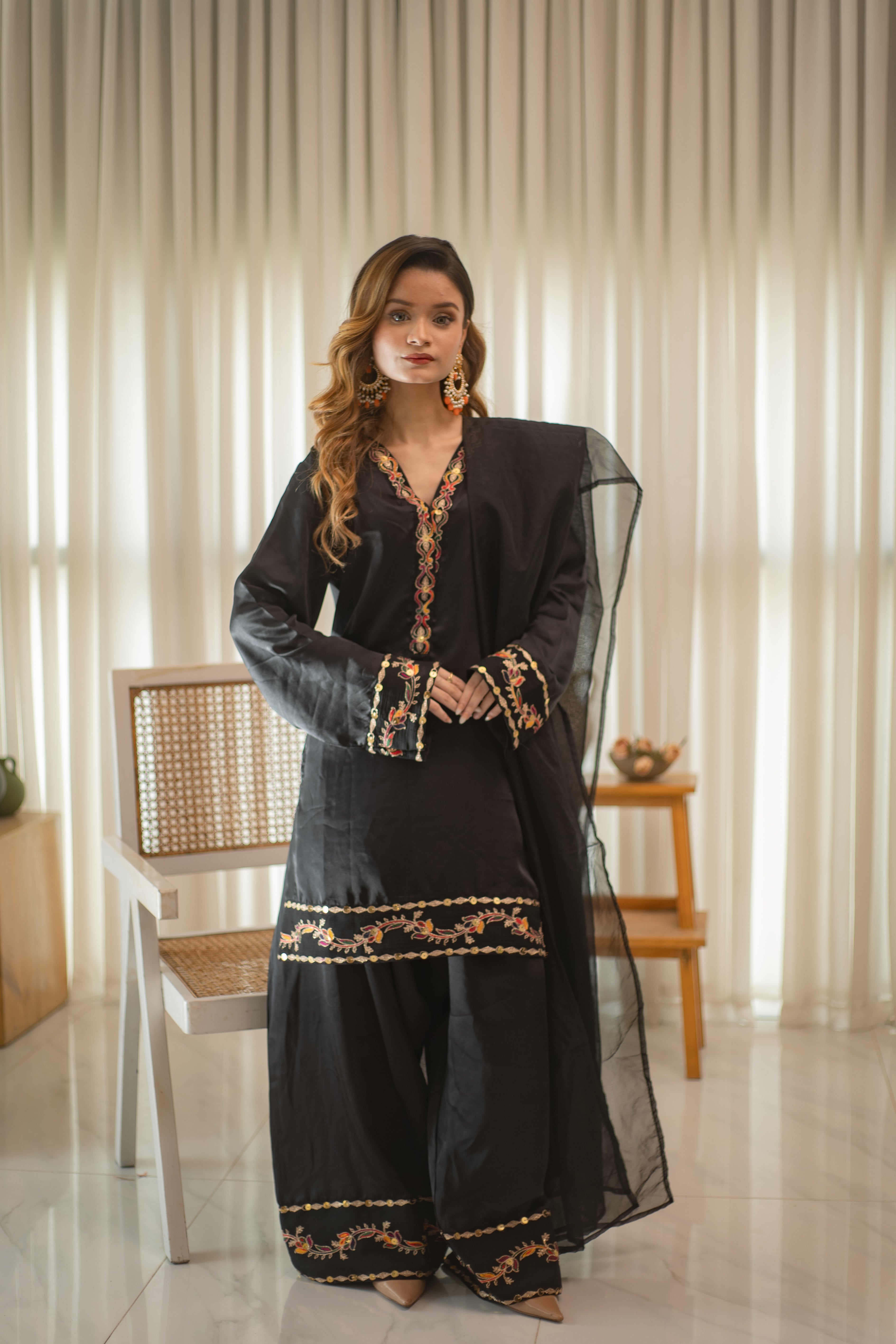 MSP 304 - Black Shot Silk 3-Piece Outfit