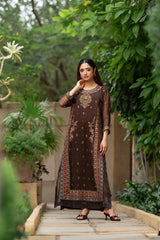 NF-6903 Brown Maisori Stitched 2PC Suit