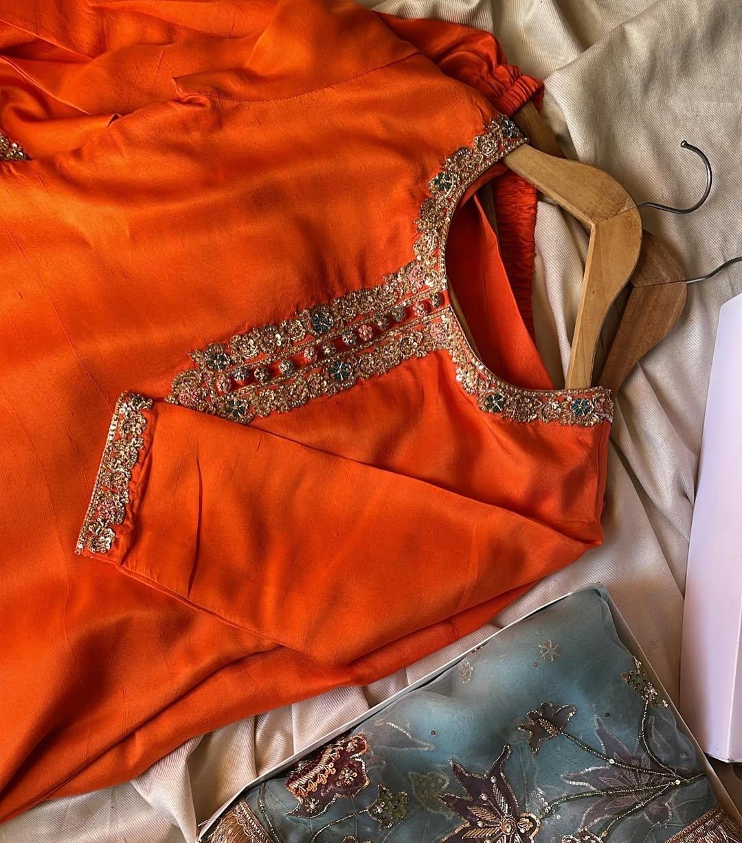 Orange Bloom Shalwar Kameez