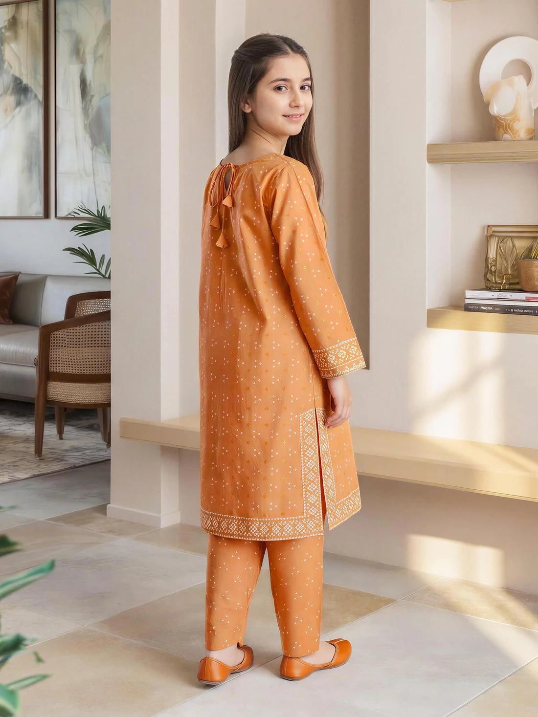 2 Piece Lawn Slub Suit- Embroidered (Pret)
