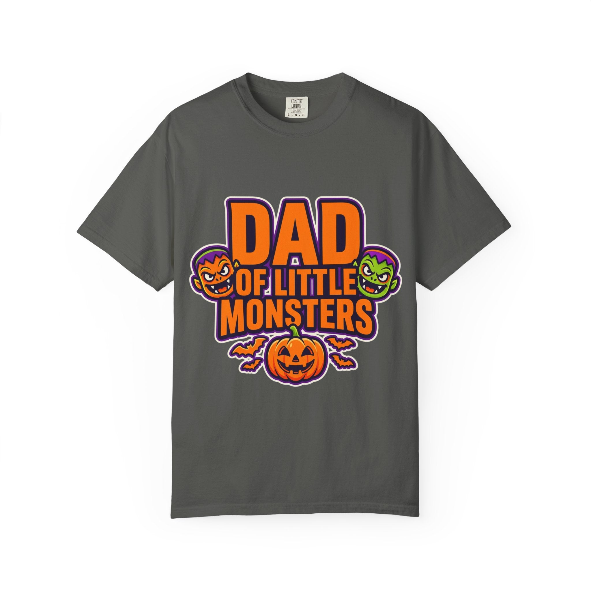 Dad of Little Monsters T-Shirt — Halloween Dad Tee with Pumpkin & Monster Faces