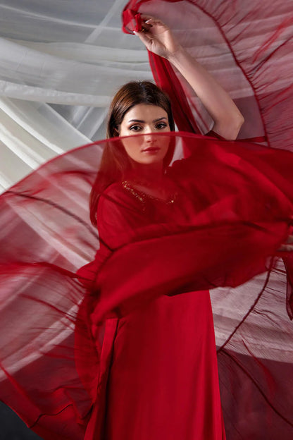 P-302 - Long Shirt with Chiffon Upper