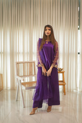 MSP 302 - Purple Shot Silk 3-Piece Outfit