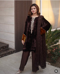 Color Block Luxury French Velvet Dress