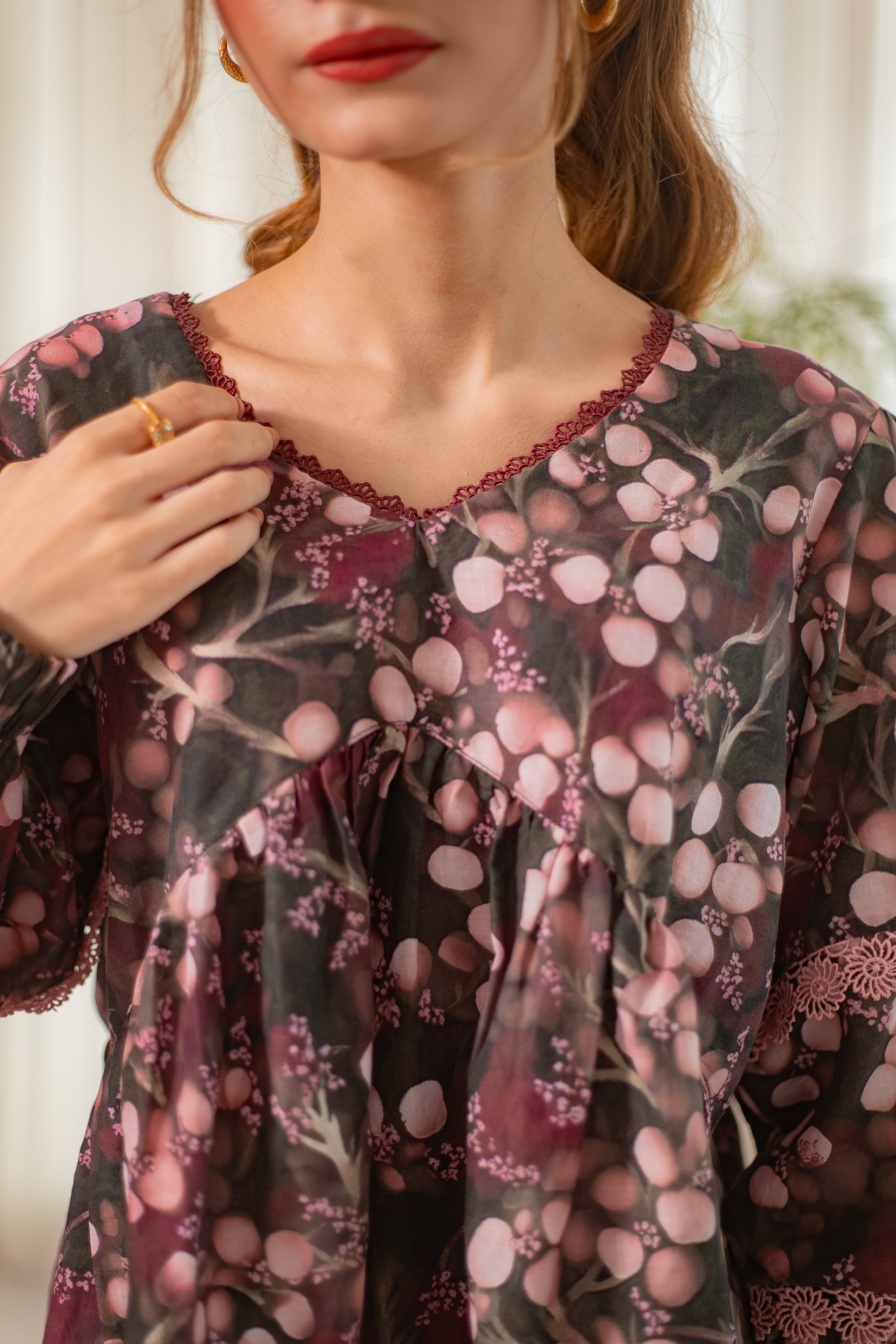 MSP 203 - Printed Kurti With Bail Detailing