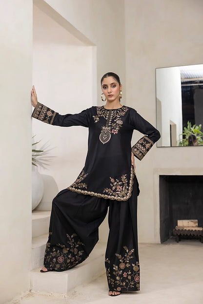 NF-6230 Black Farshi Lawn Stitched Suit