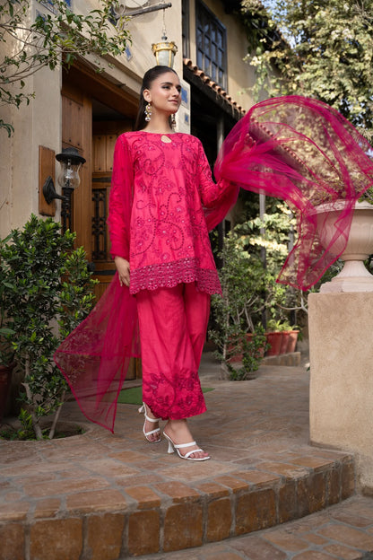 2 piece - NF-6263 Cotton Embroidered | Stitched Suit