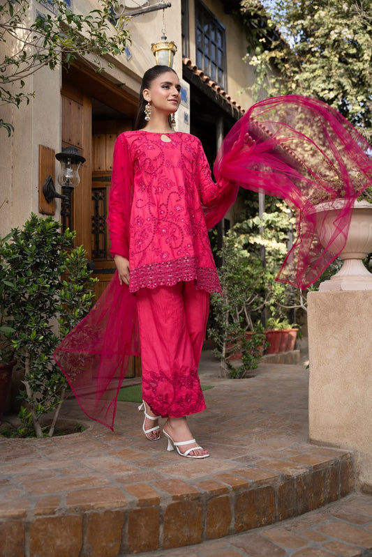 2 piece - NF-6263 Cotton Embroidered | Stitched Suit