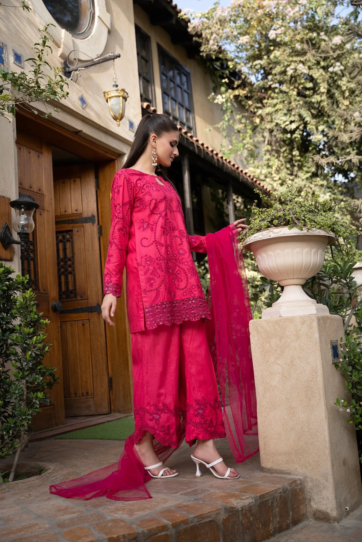 2 piece - NF-6263 Cotton Embroidered | Stitched Suit