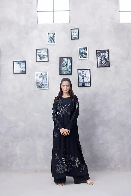 NF-6270 Black Cotton Stitched 3pc Suit