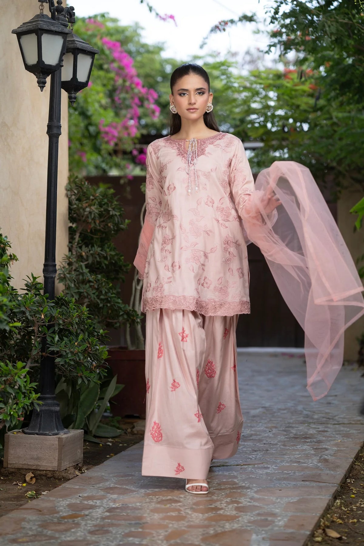 NF-6326 Light Pink Cotton Embroidered | Stitched Suit