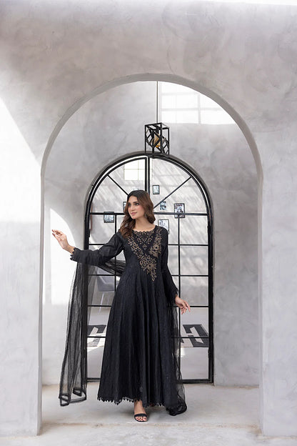 NF-6331 Black Embroidered Stitched Frock