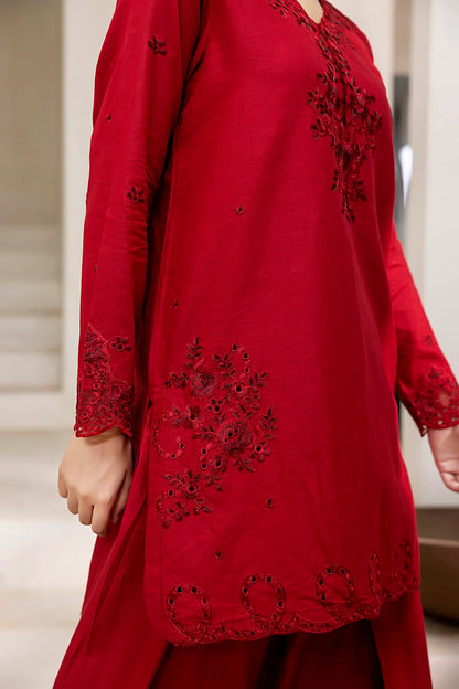 NF-6507 Red Lawn Farshi | Stitched Suit