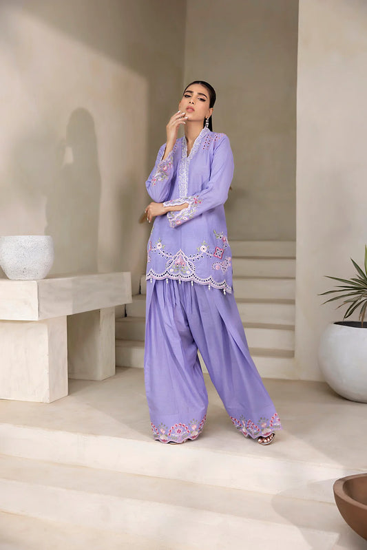 NF-6508 Lilac Lawn Farshi | Stitched Suit