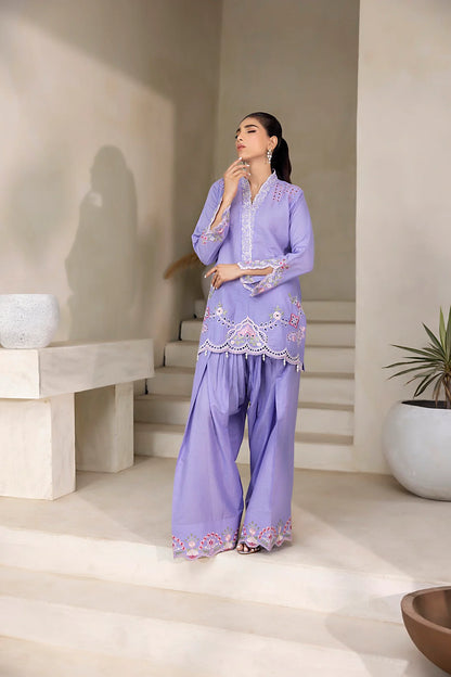 NF-6508 Lilac Lawn Farshi | Stitched Suit