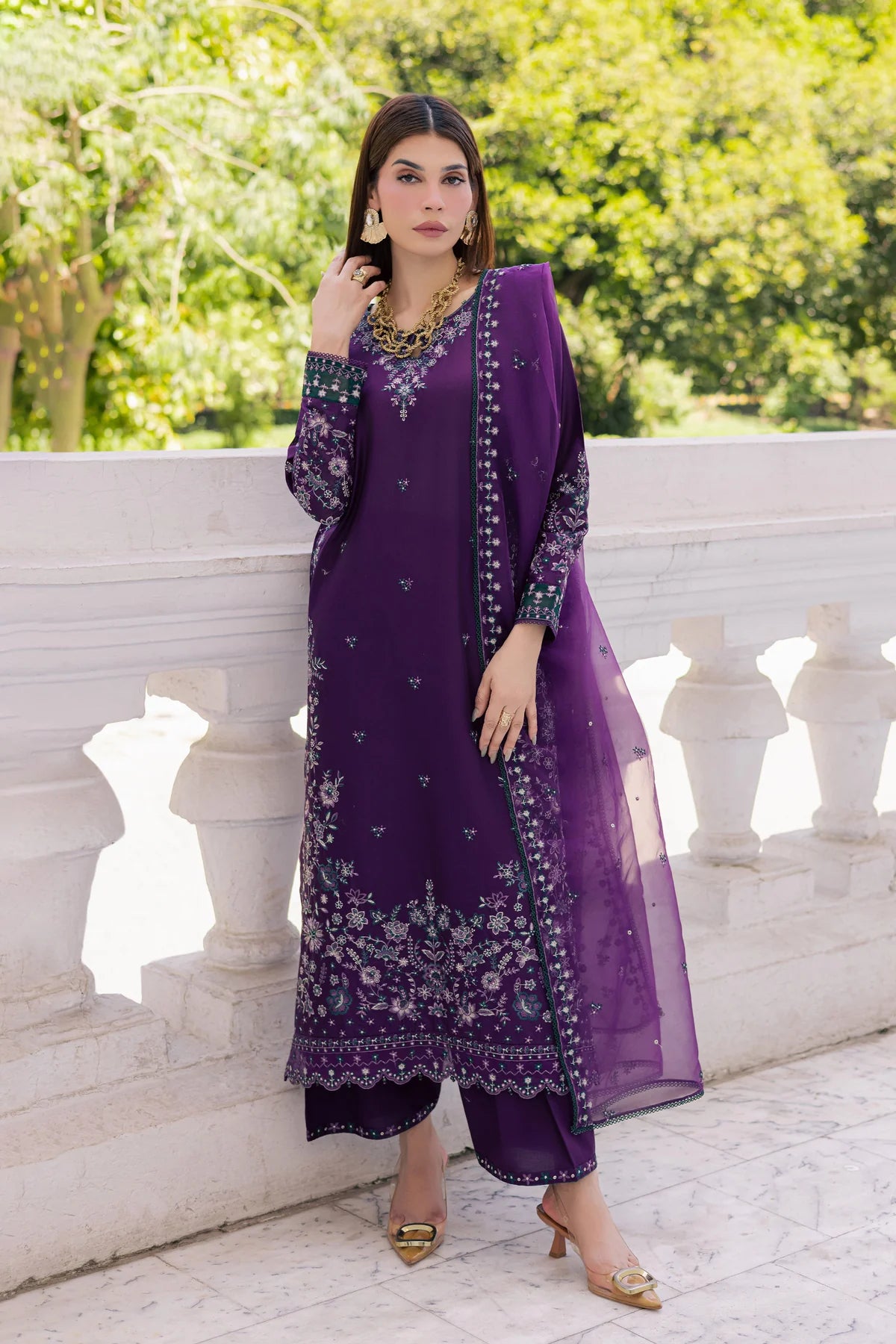 ERHA 3PC - FESTIVE EMBROIDERED LAWN