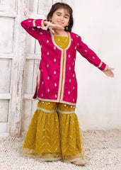 3 Piece Rawsilk Embroidered Gharara